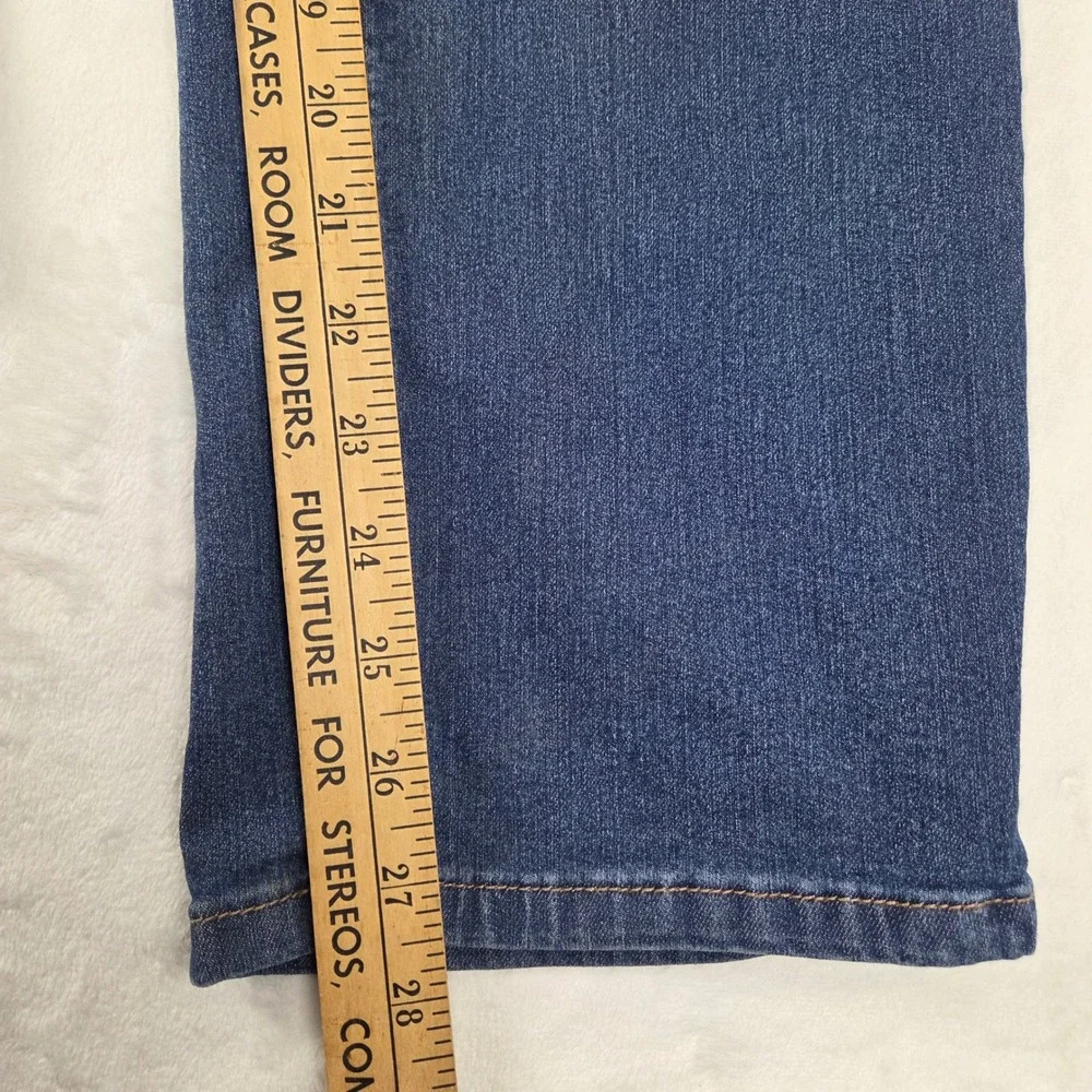 Woman Within Women 16W Petite Blue‎ Straight Leg Jeans Denim 31-1834-6 Stretch